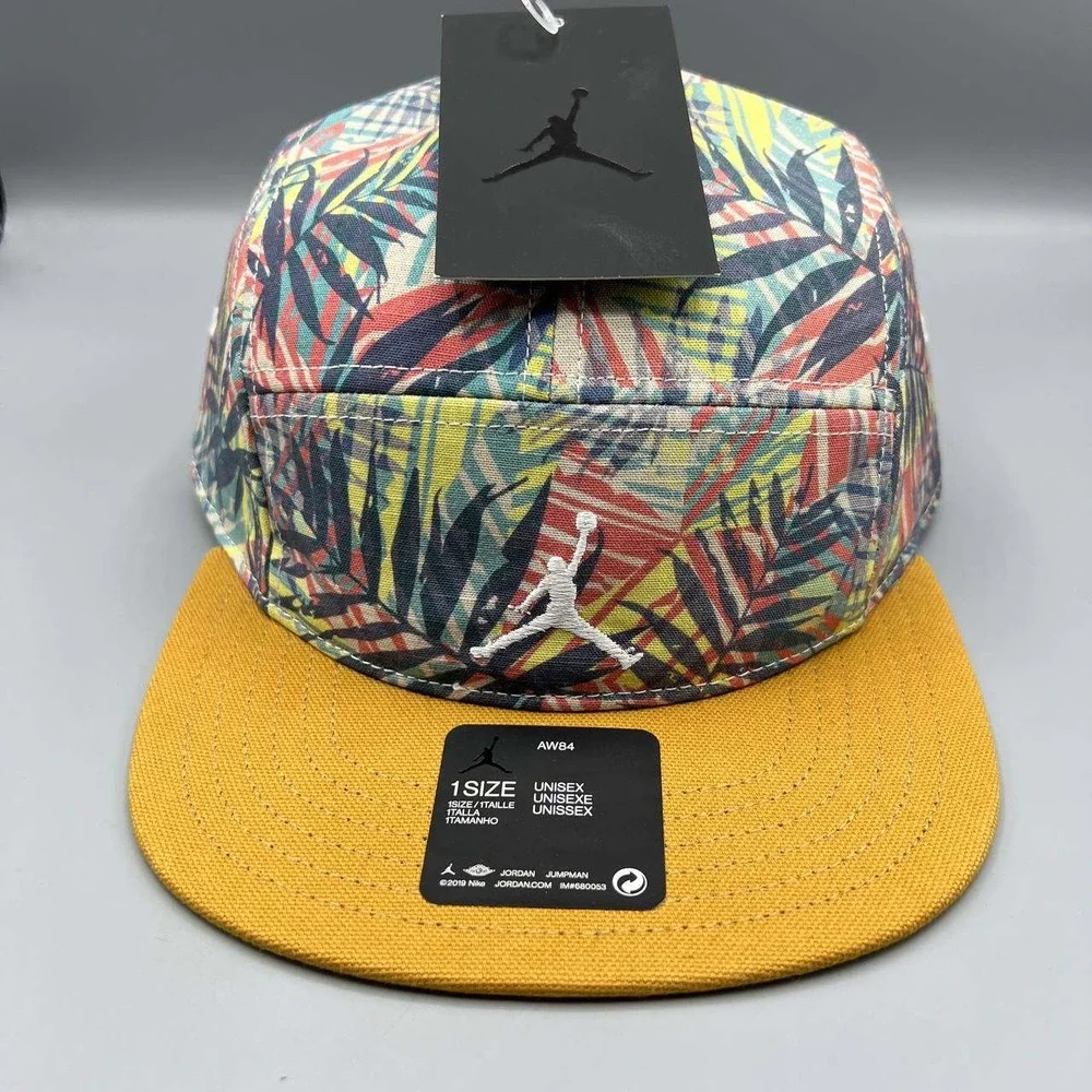 Air Jordan AW84 5 Panel Hat Men Hawaiian Embroidered Jumpman Strap Back Cap New‎